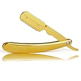 Rasiermesser mit gerader Kante für die Rasur Professioneller Premium-Klapprasierer für Männer mit manueller Rasur Rasiermesser mit gerader Klinge Gold