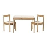 IKEA LÄTT Kindertisch mit 2 Stühlen, weiss/Kiefer