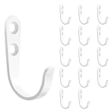 jockcaras Weiße Wandhaken für Badezimmer, Küche, Schrank und Garage, 15 Stück Metallhaken zum Aufhängen von Mänteln, Handtüchern, Hüten, Schlüsseln, Taschen und Kaffeetassen, hält bis zu 18 kg