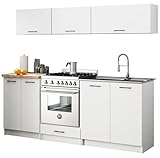 AKORD | KüchenmöbelSet 2m G1 | Küche Komplett | Kitchen Cabinet Set | Küchenschränke | Standschränke | Hängeschränke | Schubladen | Untertischschrank | Weiß