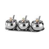 Cabilock Gewürzbehälter mit Deckel und Löffel Teiliges Organizer für Salz Kaffee und Gewürze Rostfrei Langlebig und S