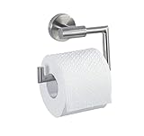 WENKO Toilettenpapierhalter Bosio Edelstahl matt - WC-Rollenhalter, ohne Deckel, Edelstahl rostfrei, 15 x 10.5 x 6.5 cm, Matt