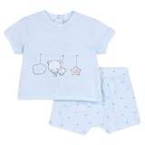Chicco, Babyset mit T-Shirt und kurzen Hosen, mit Knopfleiste am Rücken, mit modernen und trendigen Grafiken, aus Baumwolle, maschinenwaschbar, 0-24 Monate, Entworfen in I