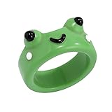 TT- Cute Frog Rings for Women Girls - Pure Candy Color Clay UV Resin Children Rings Jewelry Accessory Gifts Fingerringe Schmuck Geschenk Böhmischen Modeschmuck Geschenk (Green, OneSize)