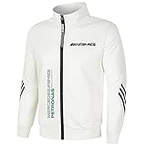 Woakzhe Stehkragen Jacke Mercedes A.M.G F1 für Herren / Damen Trainingsanzug Casual Reißverschluss Cardigan Sportbekleidung Top (weiß1,XL)