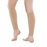 Artibetter Waden Kompressionsstulpen Beinlinge Kompressionsstrümpfe ohne Fuß beim Laufen Wandern Jogging Ballspielen (Hautfarbe XXL)