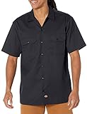 Dickies Herren Regular Fit Freizeit Hemd Shrt/S Work Shirt, Kurzarm, Schwarz (Black BK), Gr. Large (Herstellergröße: L)