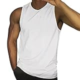 Tank Top Herren Ärmelloses Regular Fit Muskelshirts Gym Sport T-Shirt Mode Einfarbig Tops Leicht Atmungsaktive Funktion Shirt Bequeme Lässige Sommerhemd Bodybuilding Workout Träg
