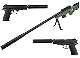 Softair Set - Sniper - A139 AWP + 2X Elite Pistole mit Schalldämpfer