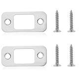 ZEYIYER Schließblech Glastür Edelstahl 2 Stück 5,6 x 2,5 cm Schließblech Zimmertür Silber mit 4 Schrauben für Zargen aus Holz Metall Tür Anschlag Innentüren Gartentor, Schliessblech Haustü