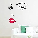 DIY Zitat Rote Lippen Vinyl Wandaufkleber Kunst Wandbilder Home Decoration Abziehbilder Tapete Dekoration 70x57cm