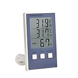 Thermometer Hygrometer Digitale Temperatur Feuchtigkeitszähler Wetterstation Tester for Zuhause Büro Hausgarten (Keine Batterie)