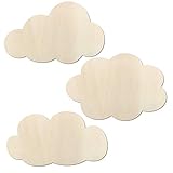 Kleenes Traumhandel - 3er Set Wolken - Schlafzimmer Deko bis 80 cm Breite je Wolke aus Holz (20 cm breit)
