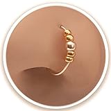 Goldener Nasenring - dünn 24G 7mm Ring Goldene Perlen - Gold gefüllt Piercing Schmuck Nasenpiercing