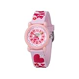 UKCOCO Stilvolle Uhr Cartoon Kinderuhren Kinder Quarzuhren Kreative Armbanduhren Studenten Armbanduhren (Pink)