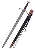 Battle-Merchant Templerschwert aus echtem Stahl mit Scheide | echt Metall | Schwert für Erwachsene | Ritterschwert für Mittelalter- & Kreuzritterkostüme