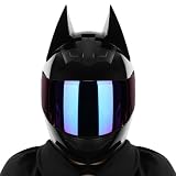 Volles Gesicht Katzenohren Vollhelm Motorradhelm Damen Und Herren Modulare Helme Mit Klappvisier Motorrad Ritter Helm Mit ECE-zertifizierter Scooter Mofa Cruiser Helm B,L