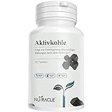 Nutracle Aktive Kohle 500 mg 100 Tabletten - Blähungen und Blähbauch - Natürliche Inhaltsstoffe & Vegetarisch