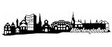 Samunshi® Mönchengladbach Skyline Wandtattoo Sticker Aufkleber Wandaufkleber City Gedruckt Mönchengladbach 120x28cm schwarz