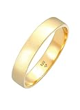 Kuzzoi Herrenring (4.5 mm) Handgefertigt, Bandring für Männer aus 925 Sterling Silber vergoldet, Ehering Verlobungsring Freundschaftsring, Basic Herren Ring poliert, Ringgröße 60, 0602911121_60