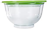 Emsa 514563 2er Set Salatschalen (mit Deckel, Glasklarer Kunststoff, 2 und 3.5 Liter, 22 und 26 cm, Superline) transparent/grün