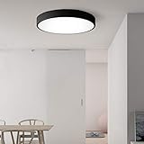 Avior Home 36W LED Deckenlampe Deckenleuchte'Pastell' Tageslicht, Schwarz Ø50 cm für Wohnzimmer, Schlafzimmer, Küche