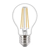 Philips CorePro LED-Lampe, 7 W (60 W Ersatz), E27 Edison-Schraube, nicht dimmbar, warmweiß, A60 klare Glühbirne