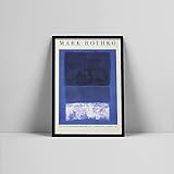 Mark Rothko Ausstellung modernes blaues minimalistisches Kunstwandbild druckt abstrakte Kunstplakate, rahmenlose Leinwandbilder A14 60x90cm