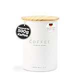 AROMATIXX Kaffeedose luftdicht 500g aus Edelstahl mit Holzdeckel, Kaffeebohnen Behälter, Kaffeekapseln Aufbewahrung, Kaffeepads Aufbewahrung, Kaffeedose für gemahlenen Kaffee und Kaffeeb