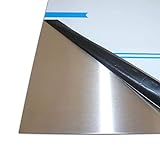 B&T Metall Edelstahl V2A Blech-Zuschnitt geschliffen K240, foliert | 2,0 mm stark | Größe 100 x 200 mm (10 x 20 cm)
