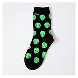 YXXJJ Socken Herbst Winter Frauen Baumwolle socken Kunst lustige Alien Planet kreative lustige Cartoon Katze atmungsaktive socken Stark und zuverlässig, Gute Elastizität (Color : 5)