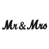 Kleines weißes Holzschild Vintage-Stil Mr und Mrs Sign Mr & Mrs Holzbuchstaben Rustikale Hochzeitsschilder für Hochzeitstisch, Foto-Requisiten, Partytisch(Black)