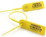 100x PLOMBEN aus Kunststoff mit Metall-Inlay von HIMEN | fortlaufend nummeriert | mit BARCODE | Länge 230 mm | MPS-230C | Seals | gelb