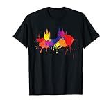Kölner Skyline Bunt Malerei Farben Kölner Dom Karneval Köln T-Shirt