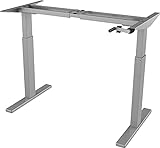 FLEXISPOT H2 Höhenverstellbarer Schreibtisch mit Kurbel (Grau)