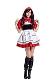 thematys® Rotkäppchen Kleid Kostüm Set für Damen Kleid Umhang sexy Red Riding Hood - Fasching, Karneval, Party & Halloween - Einheitsgröße 160-170cm