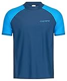 Herren UV-Schutz Kurzarm T-Shirt (Rashguard), Oeko-Tex 100 in Marineblau/hellblau, Größe XL