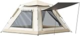 VDLLQYN, Familienzelt aus Oxford-Stoff mit Tasche und großem Netzfenster, faltbares automatisches Campingzelt for 3–4 Personen for Camping, Reisen, Rucksackreisen, Wandern, Outdoor,Zelte(215x215x142