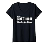 Damen Bremen Tshirt Ultras Männer Frauen Norden Bremer Trikot T-Shirt mit V
