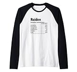 RAIDEN Nutrition Facts | Funny Name Definition - Graphic Raglan