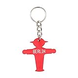 AMPELMANN Schlüsselmann - Schlüsselanhänger mit Berlin Gravur aus Plastik (Rot)
