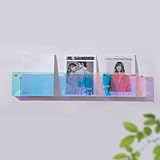 MAAOBR Wandmontierter Zeitschriftenhalter aus klarem Acryl, Schallplattenhalter, Hängeregal, Zeitschriftenständer, Aufbewahrungs-Organizer für Bücher im Büro, Wartezimmer, Café, Zuhause(Color,120x15x5