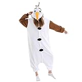 SIYUE Relaxo Kostüm Olaf Onesie Jumpsuit Tier Relax Kostuem Damen Herren Pyjama Fasching Halloween Schlafanzug Cosplay Erwachsene Karneval Einteiler S
