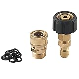 Swiixxer Hochdruck Reiniger Adapter Satz,M22,14 Mm Schwenkbar auf Metrische M22 Verschraubung,M22-14 Schwenkbar+3/8 -Stecker,Schnell Kupplung+M22-Schnell Kupplung Stecker Satz, 5000 PSI