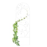 Relaxdays Rankgitter Vogel, Metall, Rankhilfe Garten Deko, Kletterhilfe für Pflanzen, 120 x 40 cm, Rankenmuster, weiß