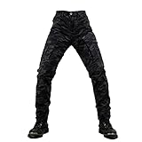 YCDZSW Men's Motorcycle Denim Pants Motorbike Jeans, Jeans with Stretch-board Aramid Protective Lining and Belt (# - A,XXL)