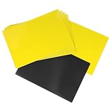 PATIKIL Magnetische Etiketten, trocken abwischbar, 31 x 21,1 cm, wiederverwendbar, für Whiteboard, Kühlschrank, Schrank, Büro, Spind, Regal, Gelb, 6 Stück