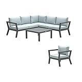 GMD Living Loungegruppen Möbelserie Colorado Gestell schwarz/Polster mintgrau, Ausführung:Sitzgruppe + 1 Sessel