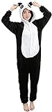 QiaoPkeb Einteiliger Onesie Panda-Pyjama Cosplay Pelzigen Warmen Tier-Pyjama Karneval Cartoon-Stil Kostüm Geburtstagsgeschenk (M)