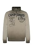 Camp David Herren Troyer-Sweatshirt Oil Dyed mit Logo Design